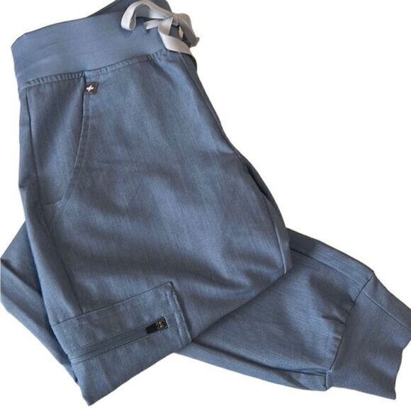 Figs Blue Zamora Technical Collection‎ Drawstring Waist Jogger Pants Sz XXS - Picture 1 of 13